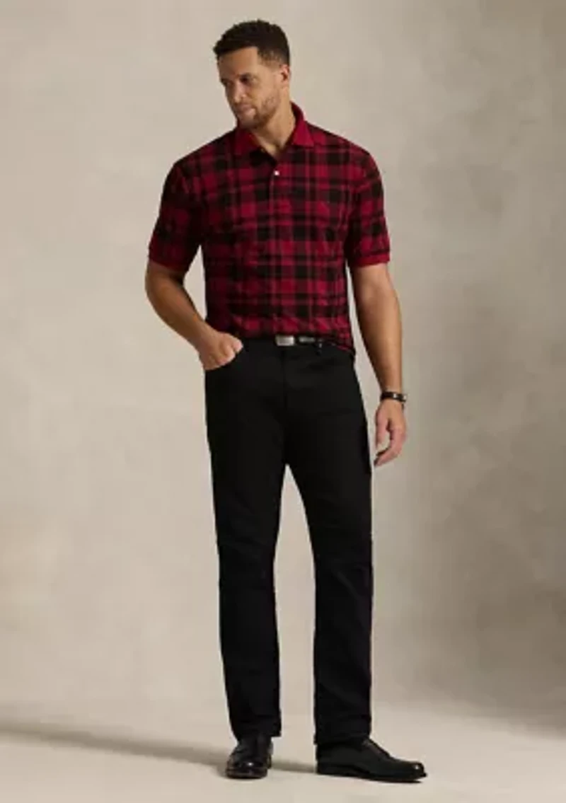 Big & Tall Plaid Mesh Polo Shirt