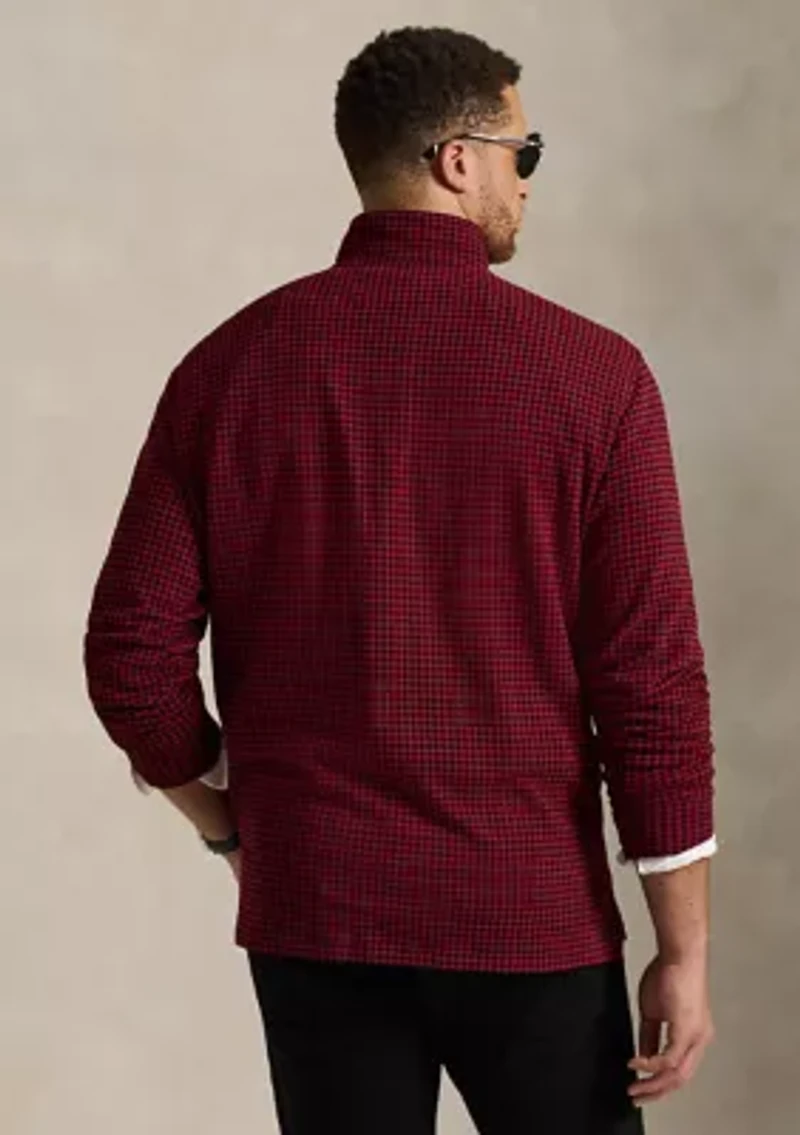 Big & Tall Checked Estate-Rib 1/4 Zip Pullover