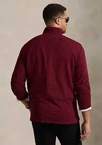 Big & Tall Checked Estate-Rib 1/4 Zip Pullover