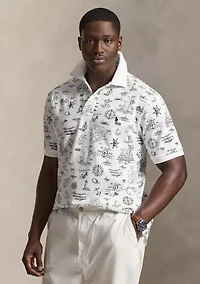 Big & Tall Nautical-Print Mesh Polo Shirt