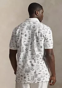 Big & Tall Nautical-Print Mesh Polo Shirt