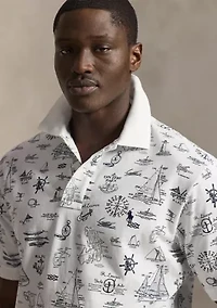 Big & Tall Nautical-Print Mesh Polo Shirt