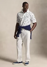 Big & Tall Nautical-Print Mesh Polo Shirt