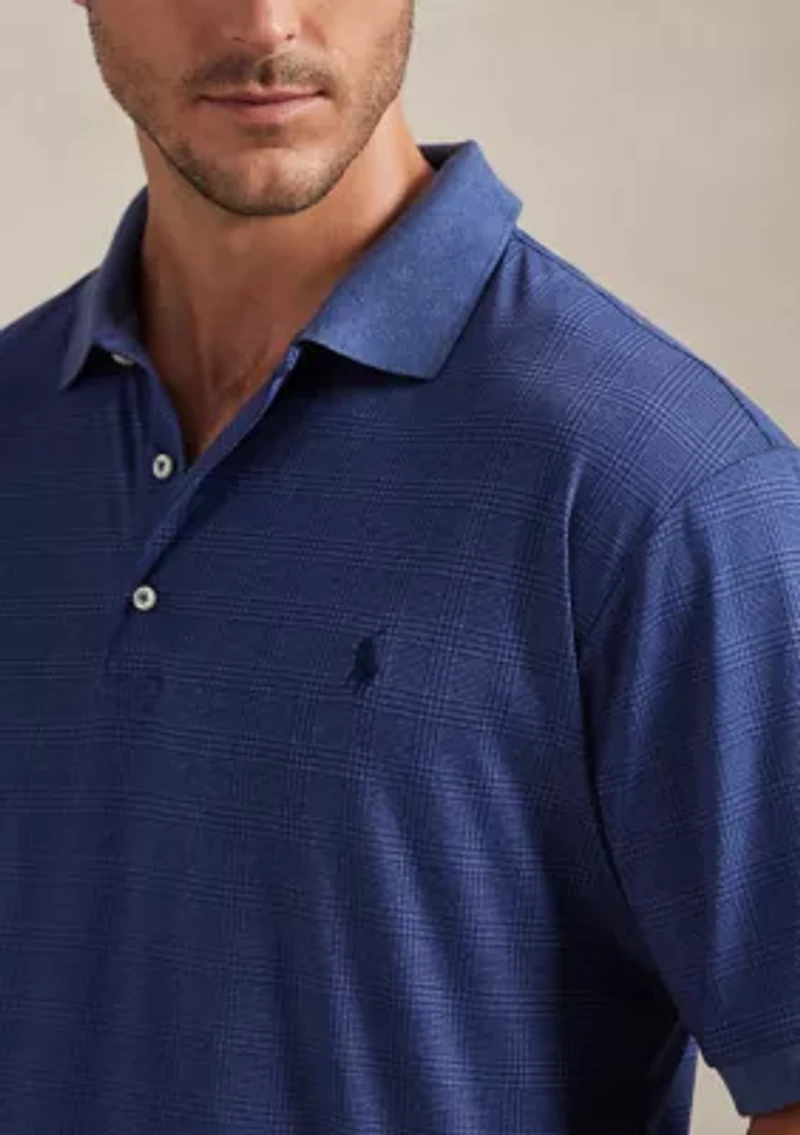 Big & Tall Glen Plaid Soft Cotton Polo Shirt