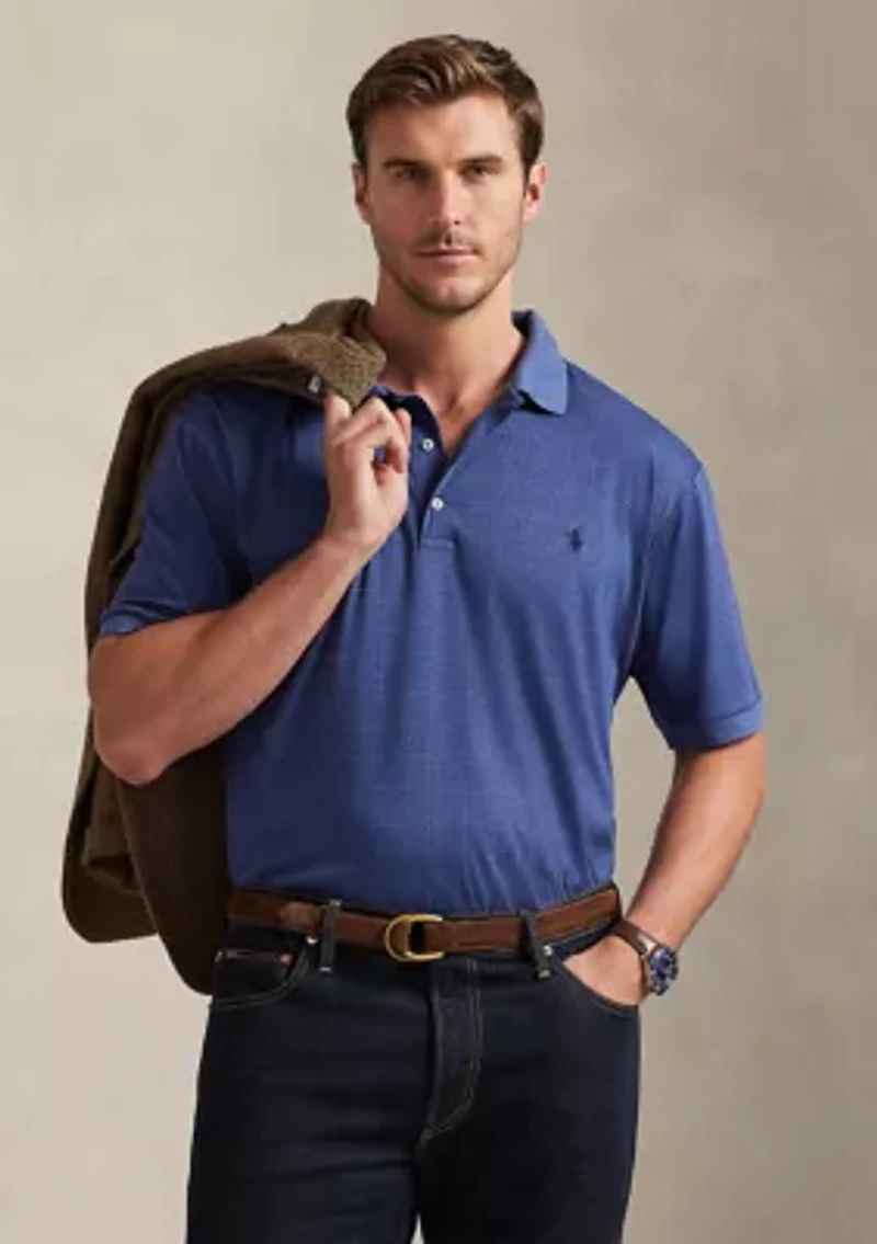 Big & Tall Glen Plaid Soft Cotton Polo Shirt