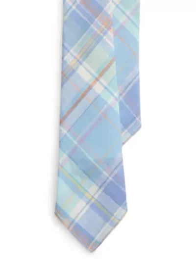 Vintage-Inspired Plaid Linen Tie