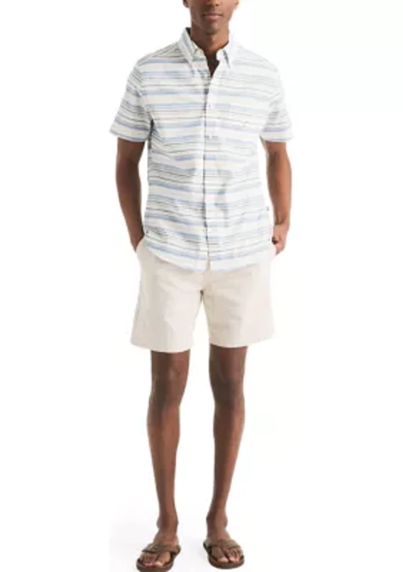 7" Striped Textured Pull On Short