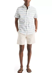 7" Striped Textured Pull On Short