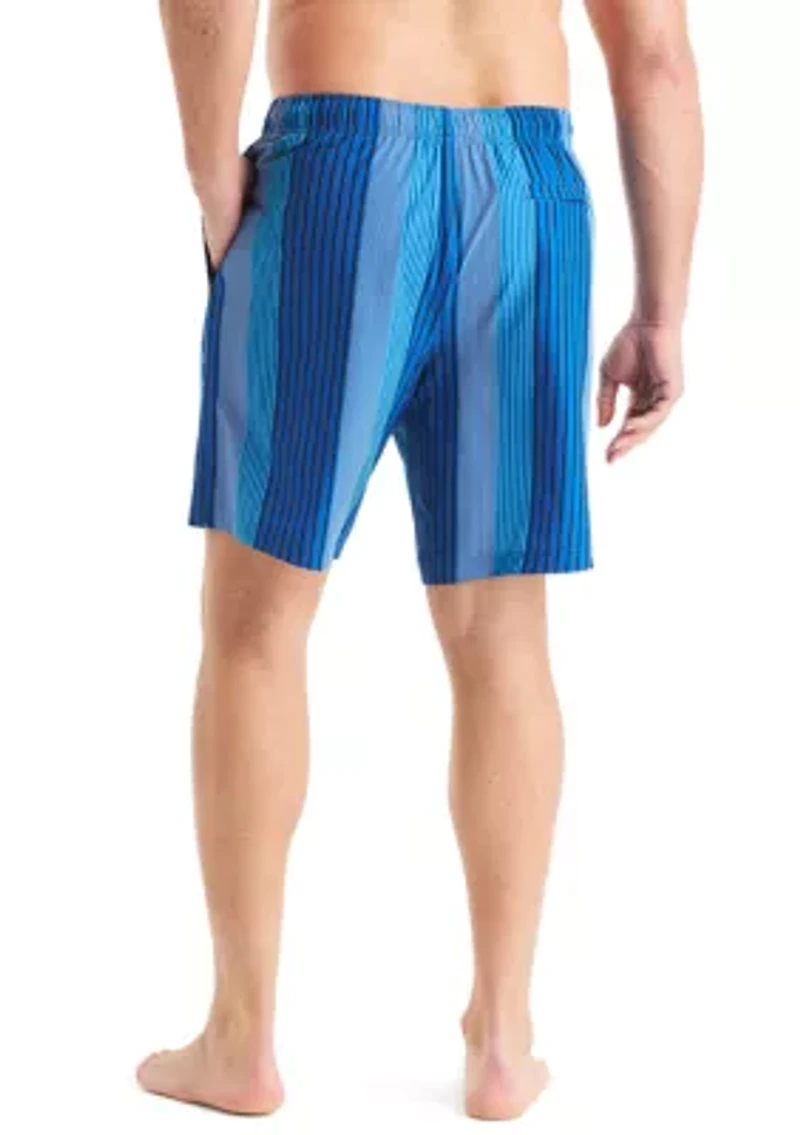 Big & Tall Flag Printed Swim Trunks with Liner