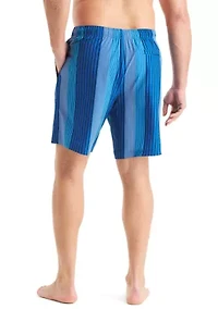 Big & Tall Flag Printed Swim Trunks with Liner