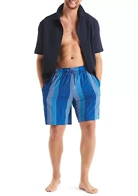 Big & Tall Flag Printed Swim Trunks with Liner