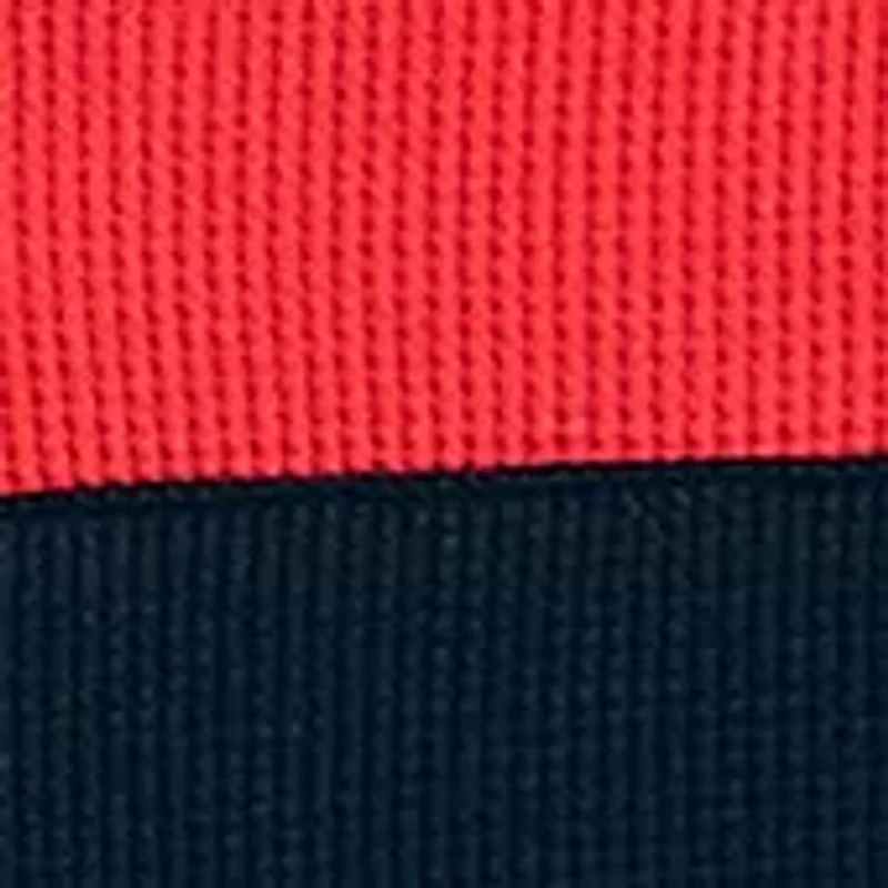 Slim Fit Waffle Color Block Long Sleeve Polo Shirt