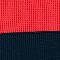 Slim Fit Waffle Color Block Long Sleeve Polo Shirt