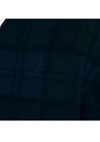 Printed Faux Shearling Quarter Zip Hoodie