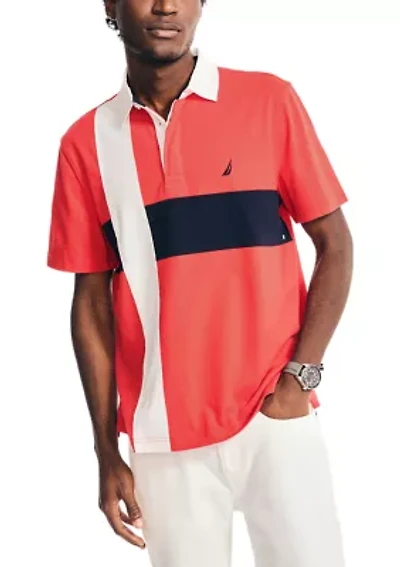 Sustainably Crafted Classic Fit Pieced Rugby Polo Shirt