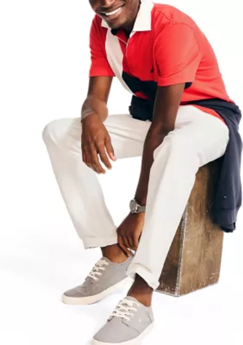 Sustainably Crafted Classic Fit Pieced Rugby Polo Shirt