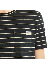 Jeans Co. Striped Linen Crewneck T-Shirt