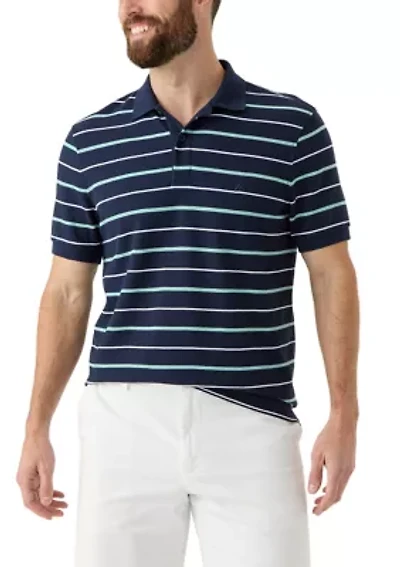Classic Fit Striped Deck Polo Shirt