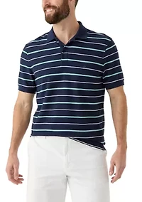 Classic Fit Striped Deck Polo Shirt