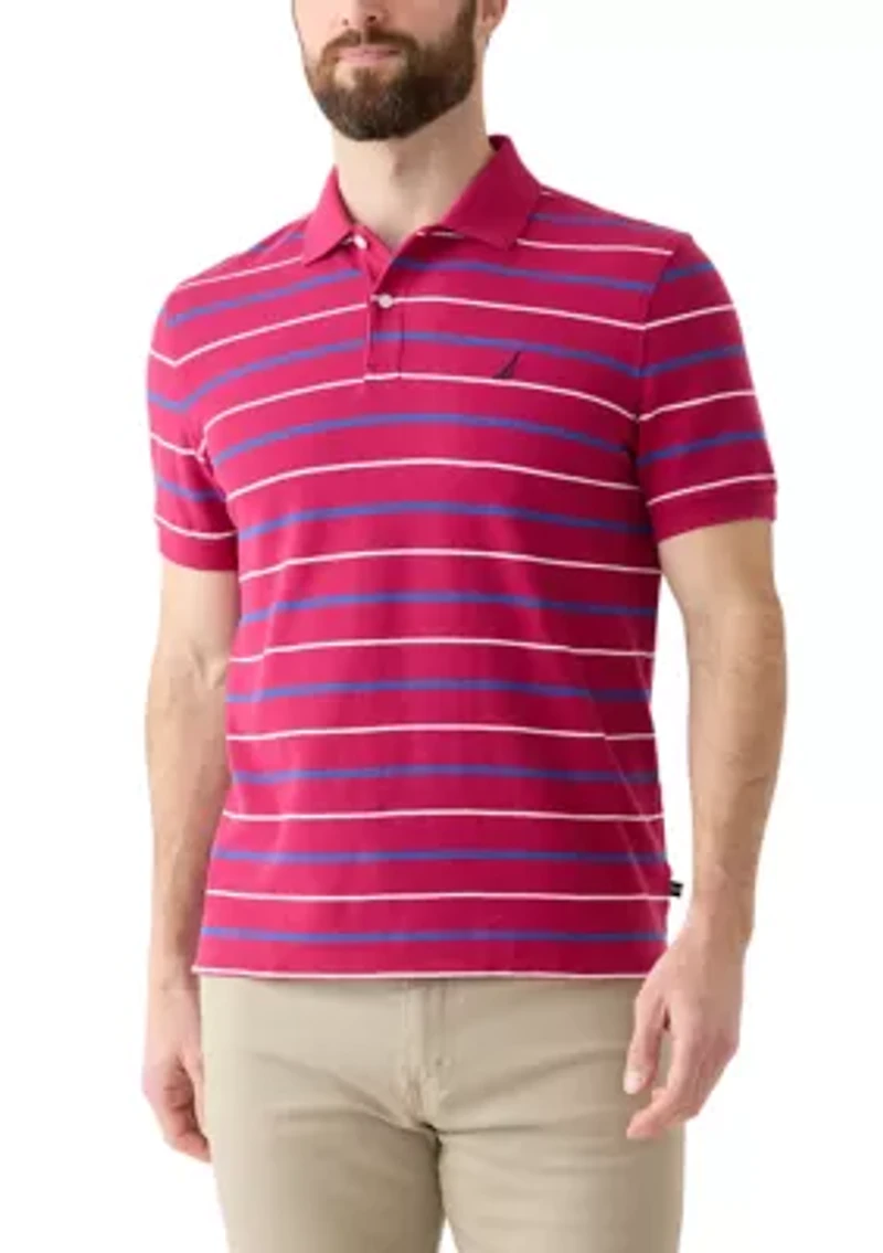 Classic Fit Striped Deck Polo Shirt