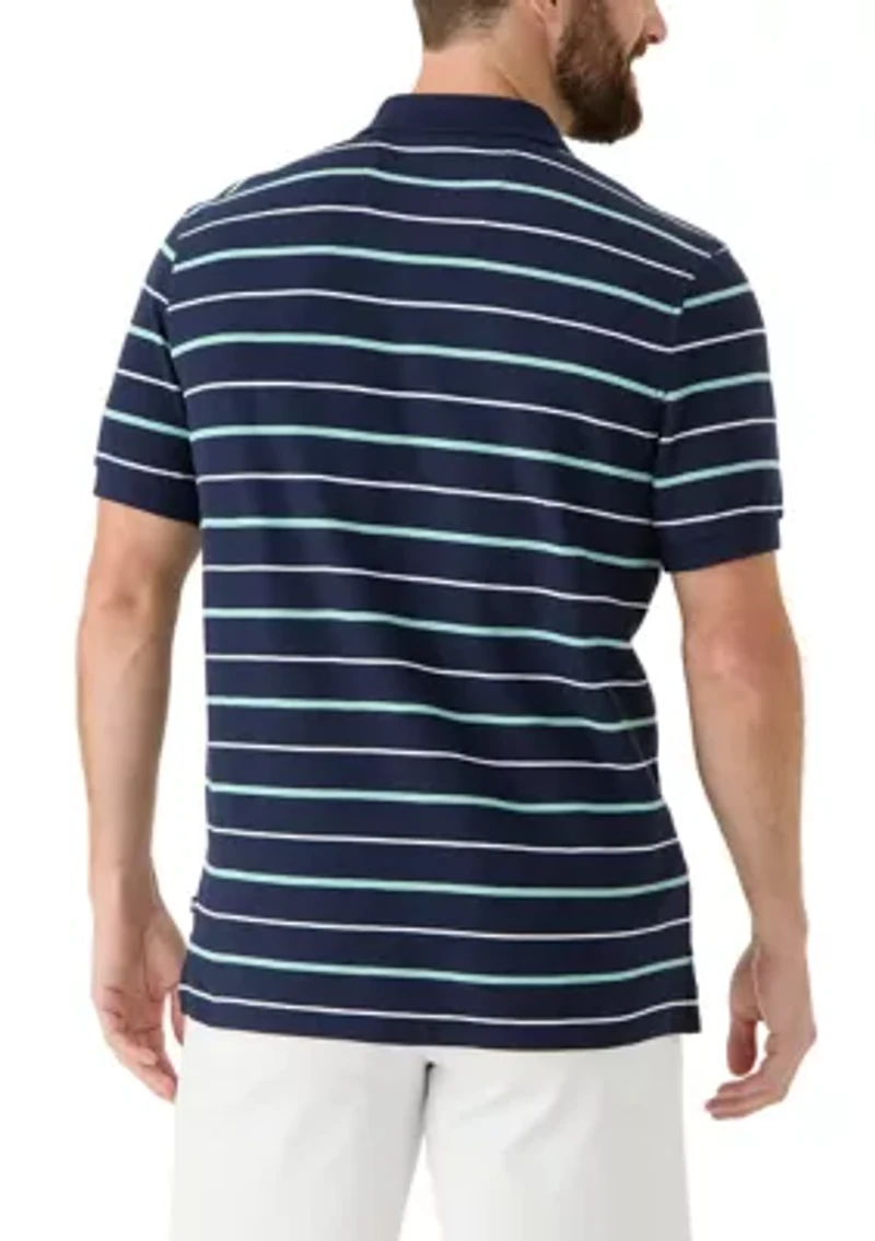 Classic Fit Striped Deck Polo Shirt