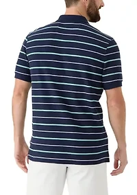 Classic Fit Striped Deck Polo Shirt