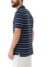Classic Fit Striped Deck Polo Shirt