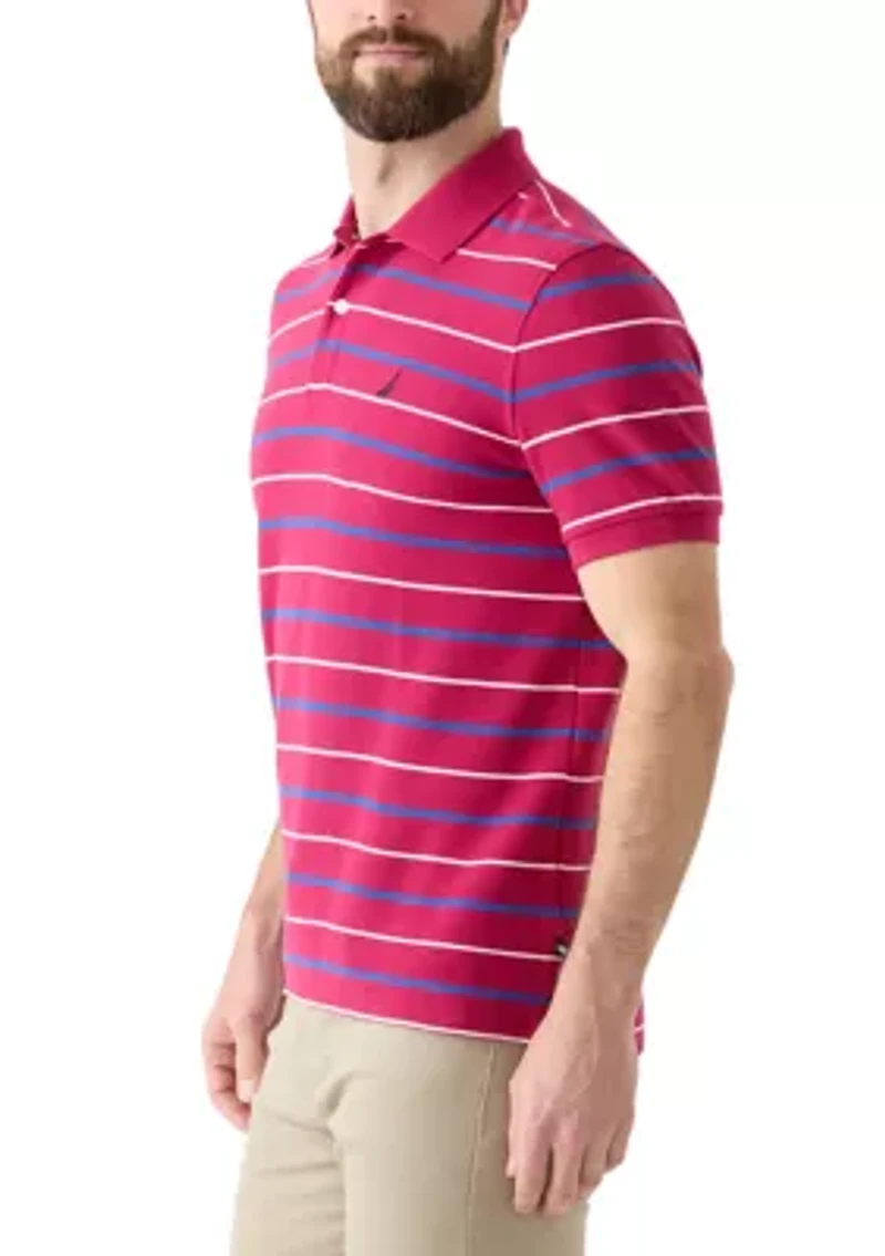 Classic Fit Striped Deck Polo Shirt