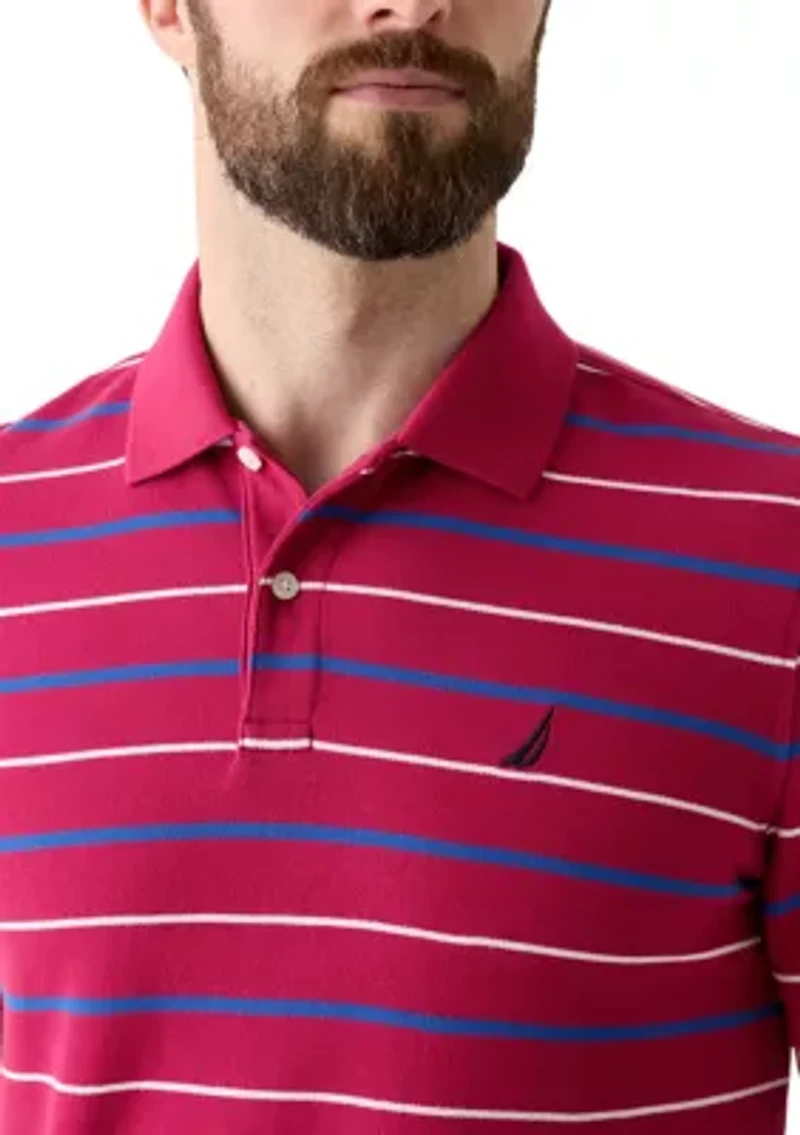 Classic Fit Striped Deck Polo Shirt