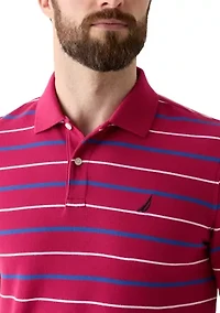 Classic Fit Striped Deck Polo Shirt