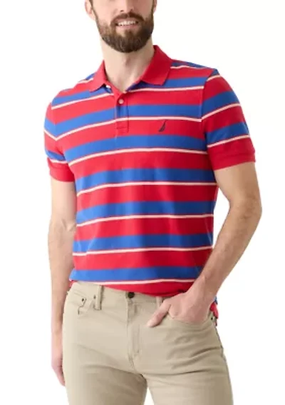Classic Fit Striped Deck Polo Shirt