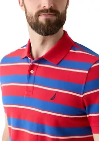 Classic Fit Striped Deck Polo Shirt