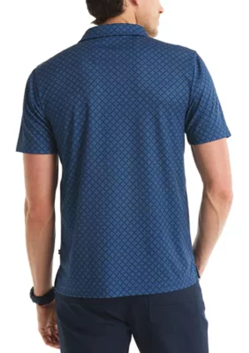 Short Sleeve Button Front Printed Dress Shirt