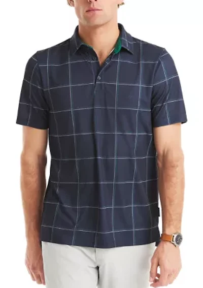 Short Sleeve Windowpane Polo Shirt