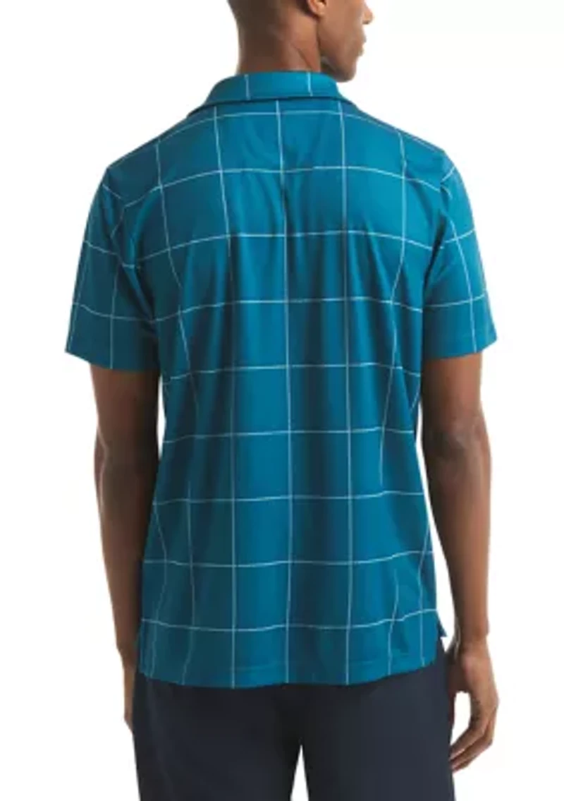 Short Sleeve Windowpane Polo Shirt