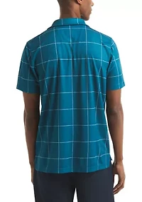 Short Sleeve Windowpane Polo Shirt