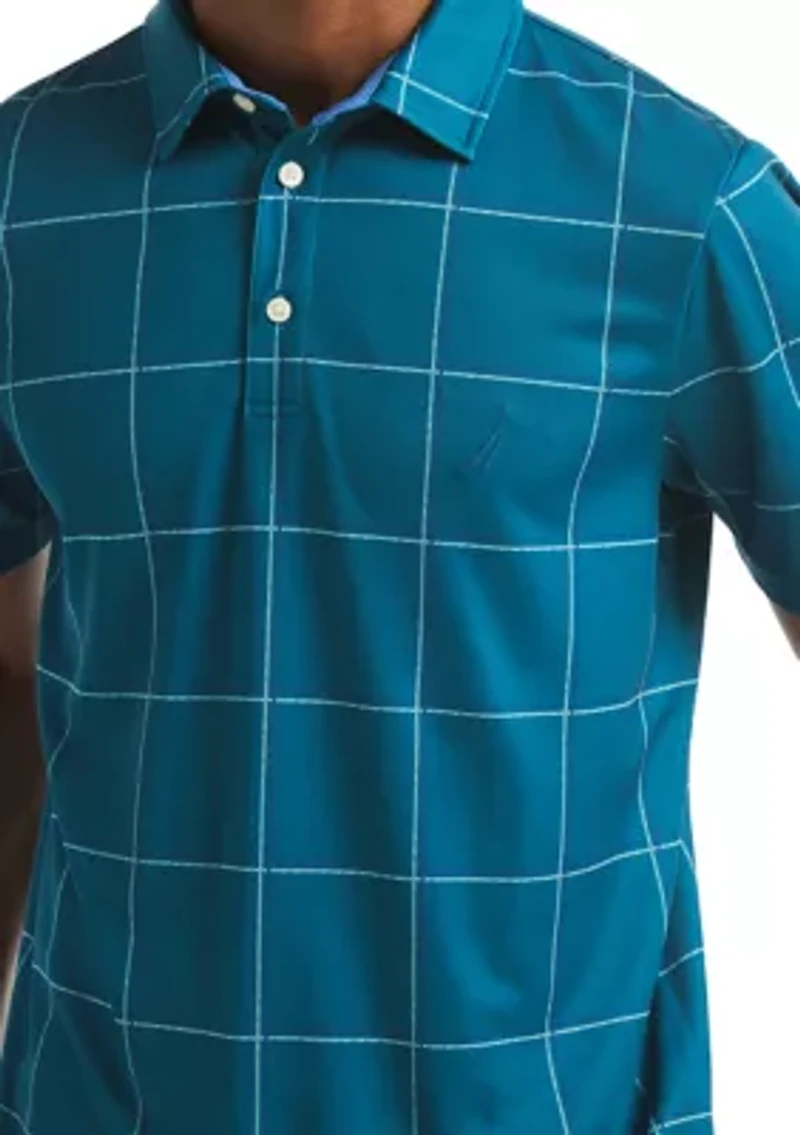 Short Sleeve Windowpane Polo Shirt