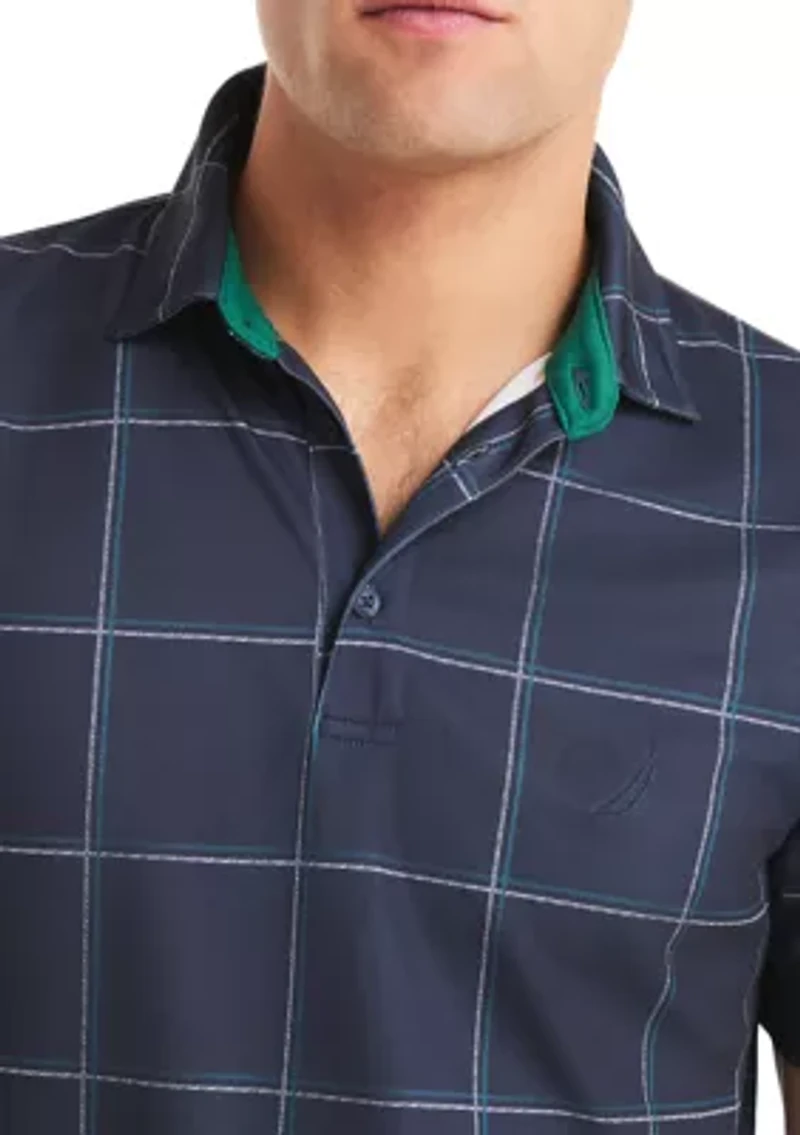 Short Sleeve Windowpane Polo Shirt