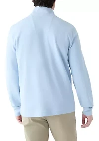 Button Mock Knit Pullover