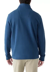 Button Mock Knit Pullover