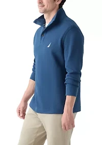 Button Mock Knit Pullover