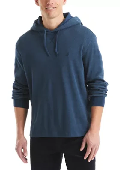 Long Sleeve Waffle Knit Hoodie