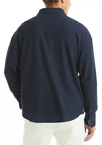 Long Sleeve Button Front Knit Shirt