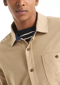 Long Sleeve Button Front Knit Shirt