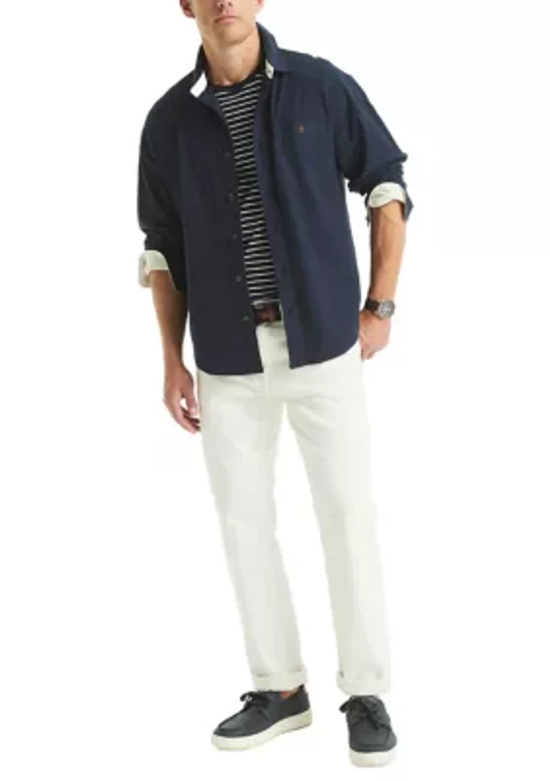 Long Sleeve Button Front Knit Shirt