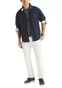 Long Sleeve Button Front Knit Shirt