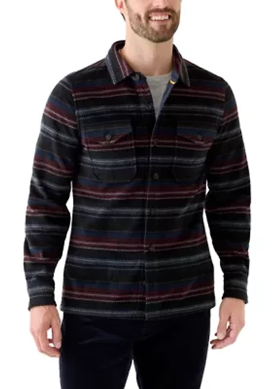 Men's Printed Polar Fleece Button Shirt