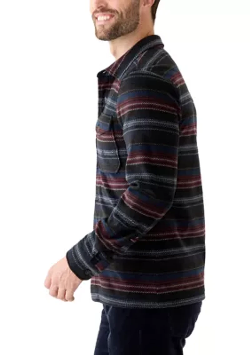 Men's Printed Polar Fleece Button Shirt