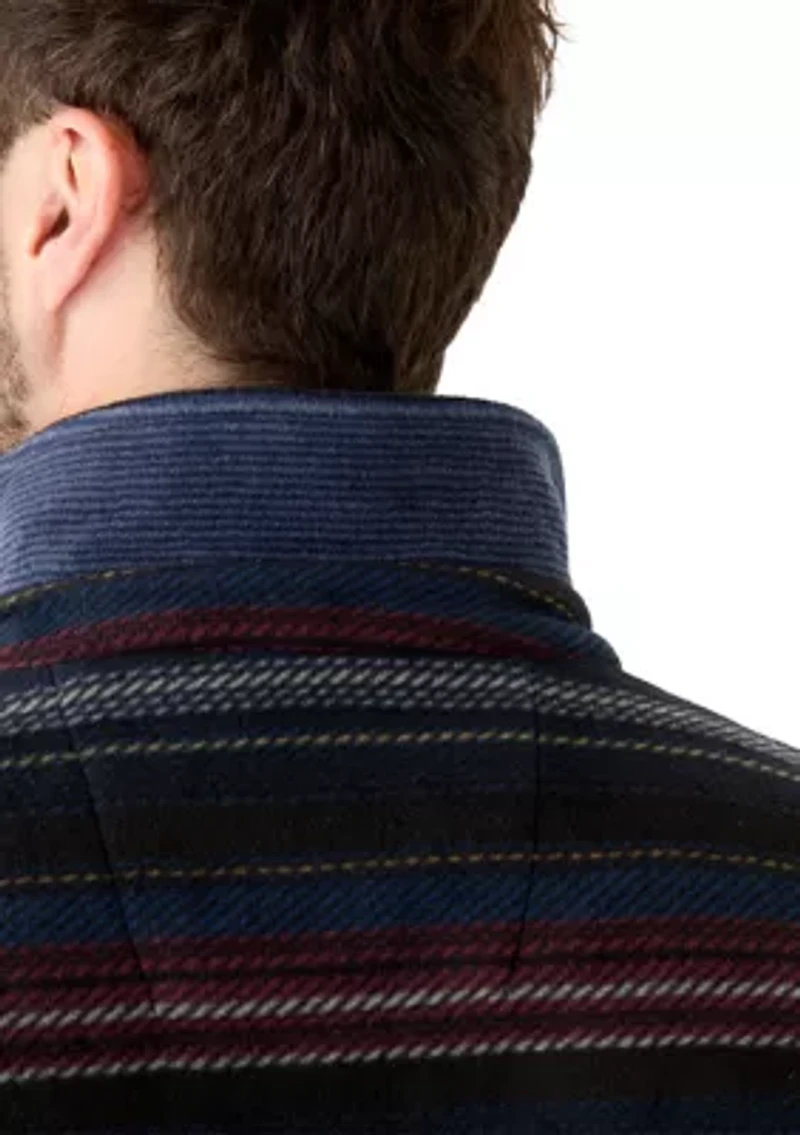 Men's Printed Polar Fleece Button Shirt