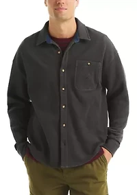 Men's Piqué Double Knit Button-Front Shirt